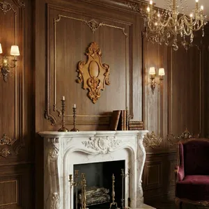 Wooden Cartouche with Oval Centerpiece